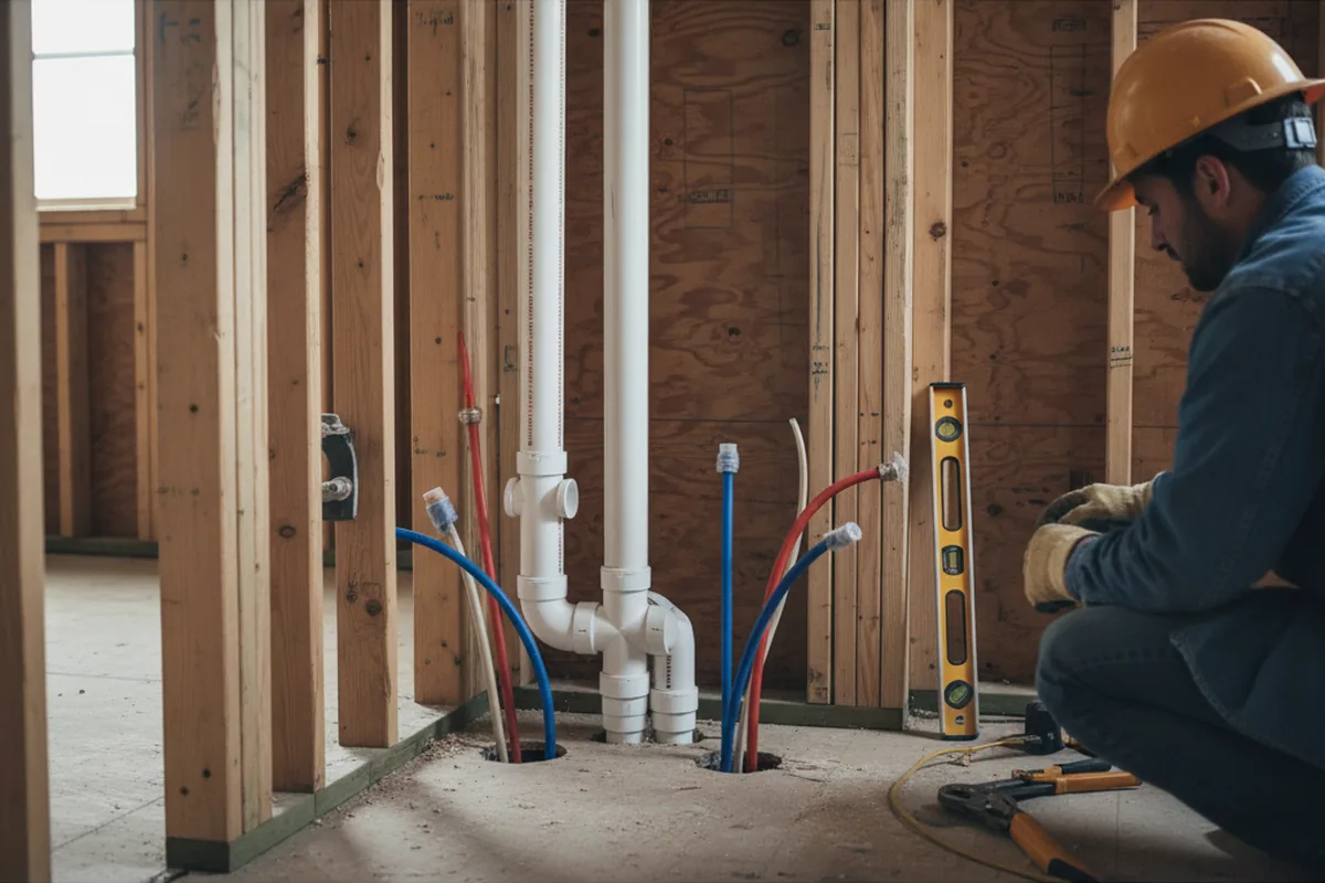 Drain and supply rough-in during Garbage Disposal Repair in Briggsdale