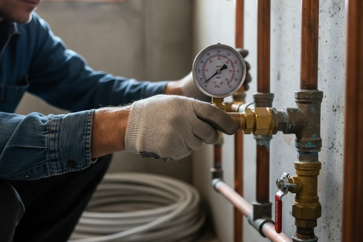 Pressure testing a repaired line during Water Line Repair in Briggsdale